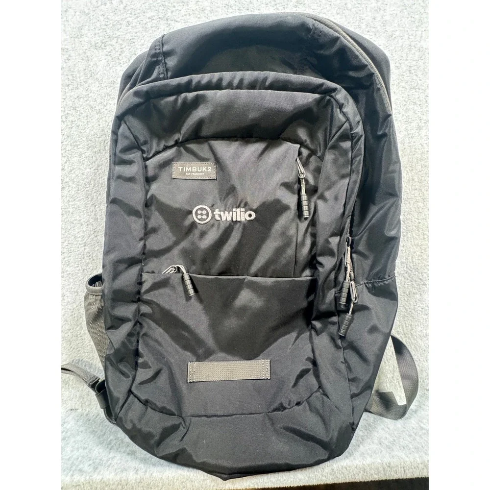 Timbuk2 Twilio Custom Laptop Backpack Black Nylon Commuter Travel Bag